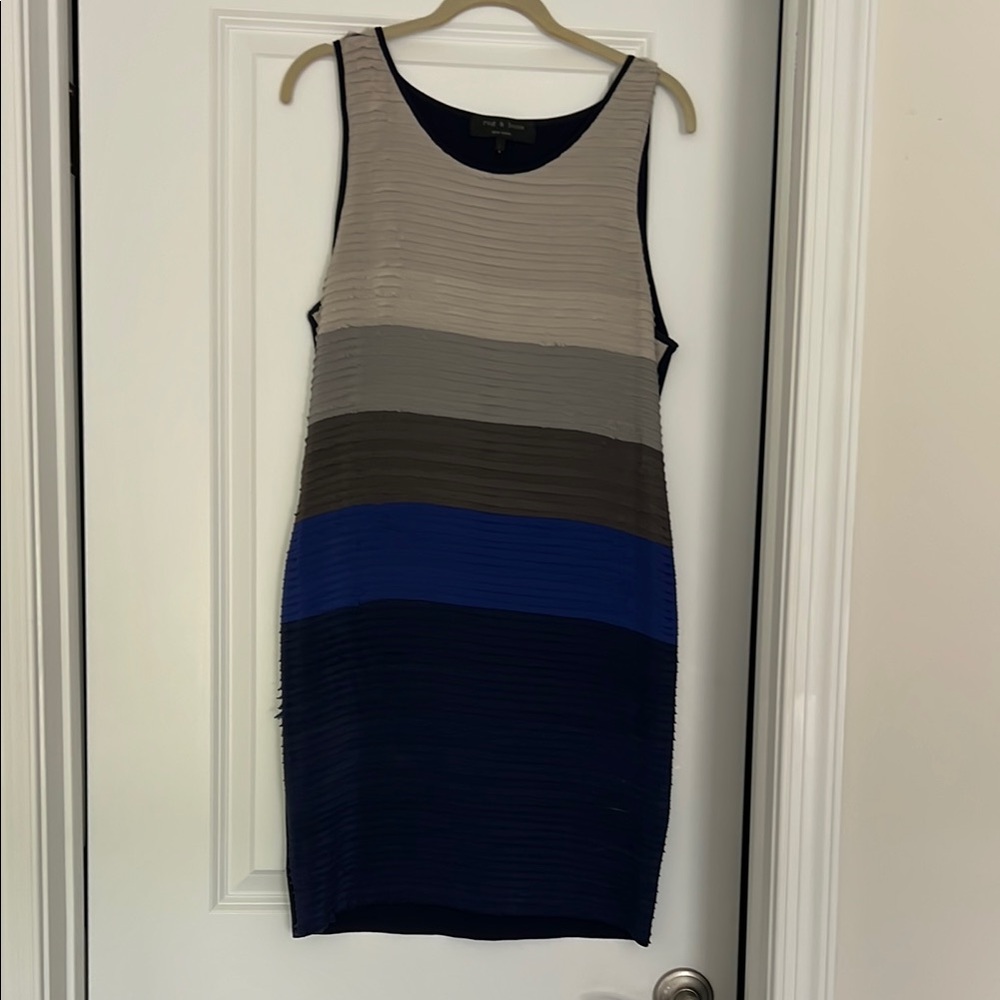 Rag & Bone Cream and Gray Mini Dress